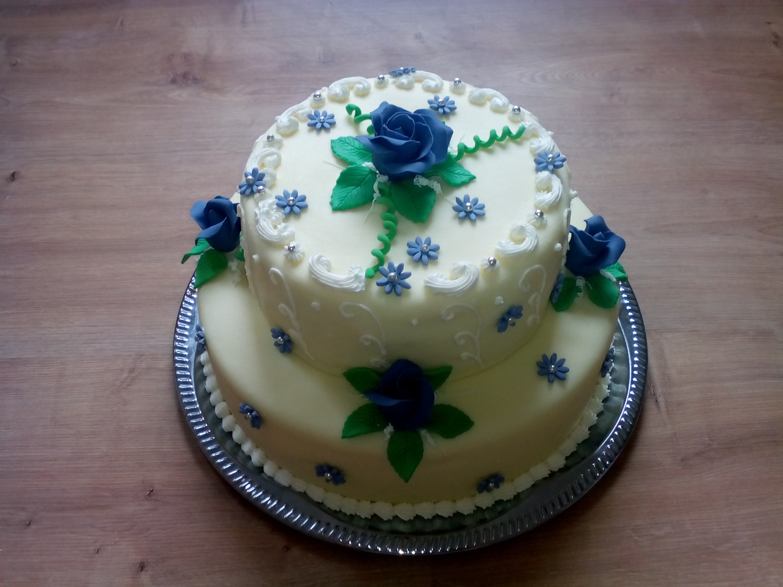 patrový dort modrá růže